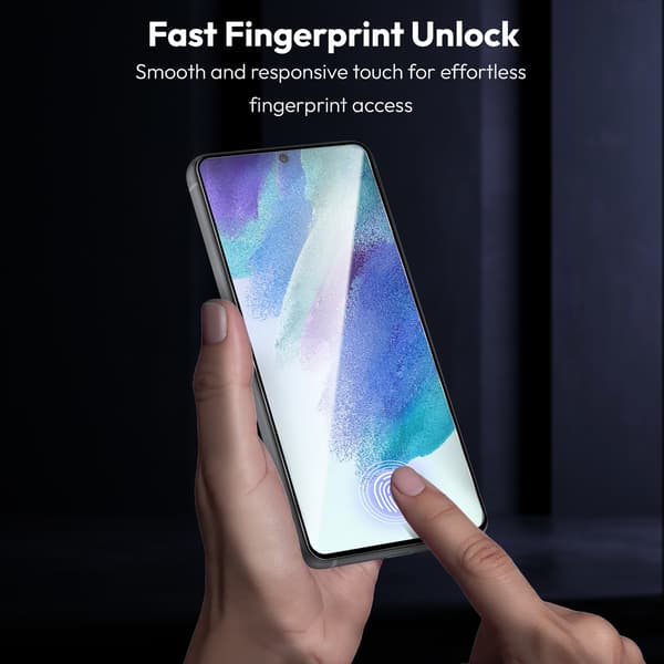 [KK]2-Pack Samsung S21 FE Screen Protector & 1-Pack Lens Protector - Tempered Glass | [Automatic Installation] - Bubble-Free