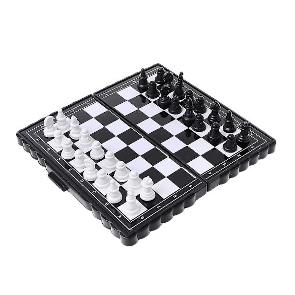 Fällbart schackbräde i miniformat Magnetiskt schackset Resebart Schack i fickformat (FMY)