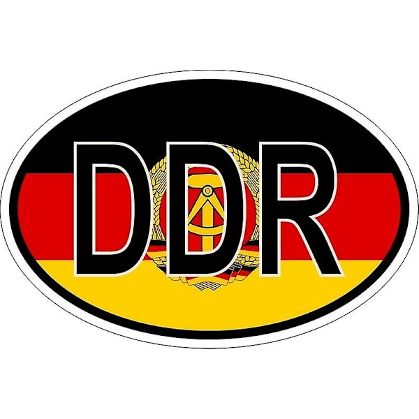 Soikea tarra soikea lippukoodi maatunnus DD Itä-Saksa rda ddr