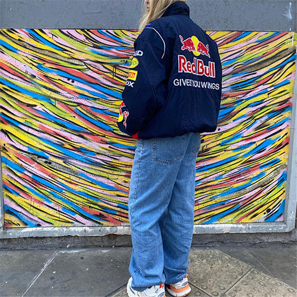 Miesten ja naisten Red Bull -takki, moottoripyörätyyli, värilohkopainatus, kevyt takki, pitkähihainen tuulenpitävä takki L