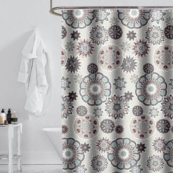 Polyester badeforhæng - OKZ - 220x200 cm - Vandabsorberende - Åndbart - Hurtigtørrende - Slidstærkt