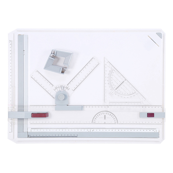 [KK] Multifunctional A3 Drawing Board Drafting Table with Parallel Motion and Adjustable Angle Rulers