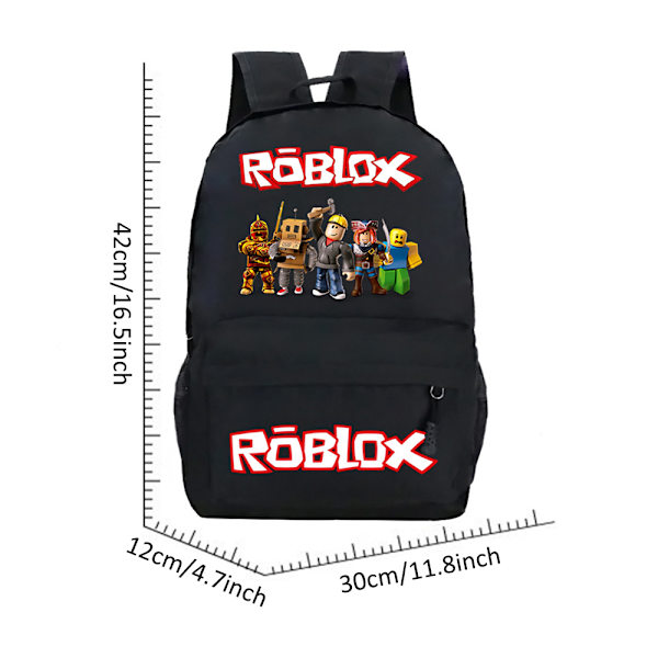Roblox Peli Lasten Reppu Koululaukku Opiskelijan Olkalaukku Kannettavan Tietokoneen Laukku Matkareppu C C 30*12*42cm