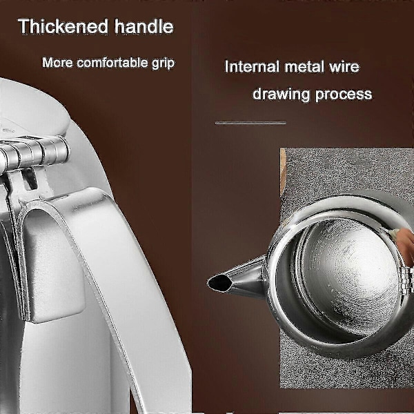 Rustfri Stål Metal Tekande Cafe Te Kaffe Drik Restaurant Kedel Vippelåg 32oz