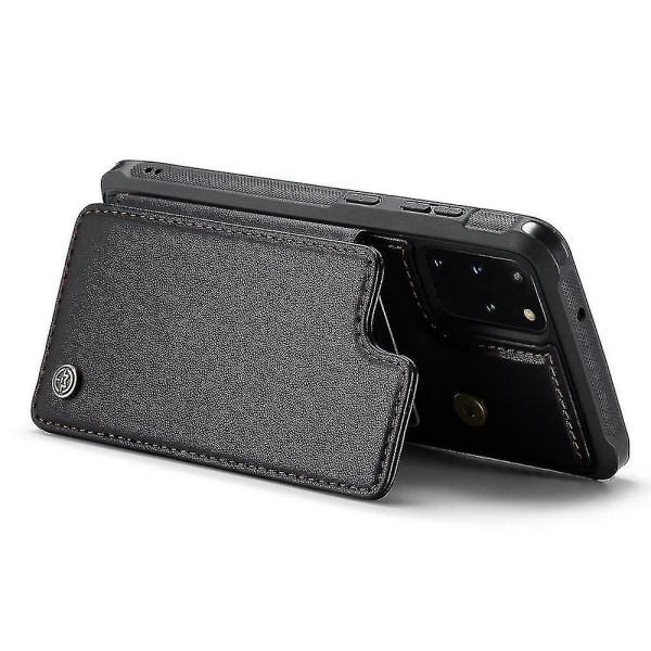 Kompatibel med Samsung Galaxy S20 Plus 5g/s20 Plus 4g Rfid-blockerande korthållare Läder+tpu Kickstand- case Black