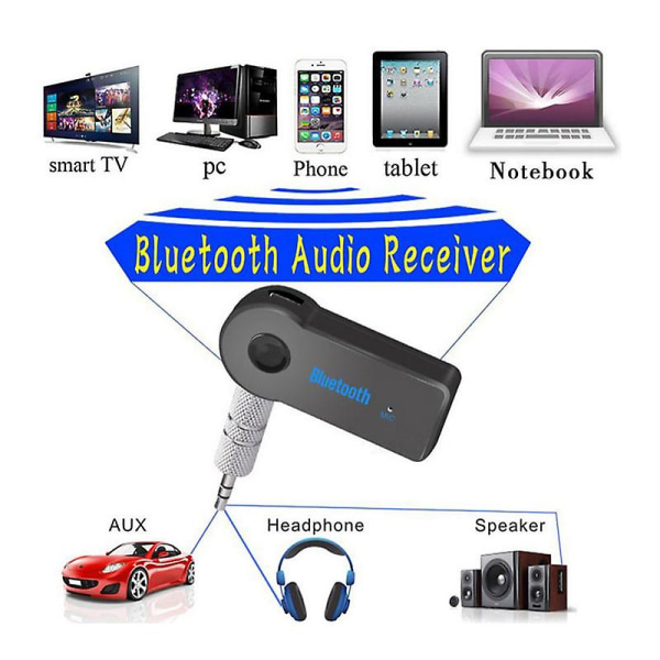 Trådlös Bluetooth -mottagare 3,5 mm USB För Aux Stereo Audio Musik Bil Adapter Mic