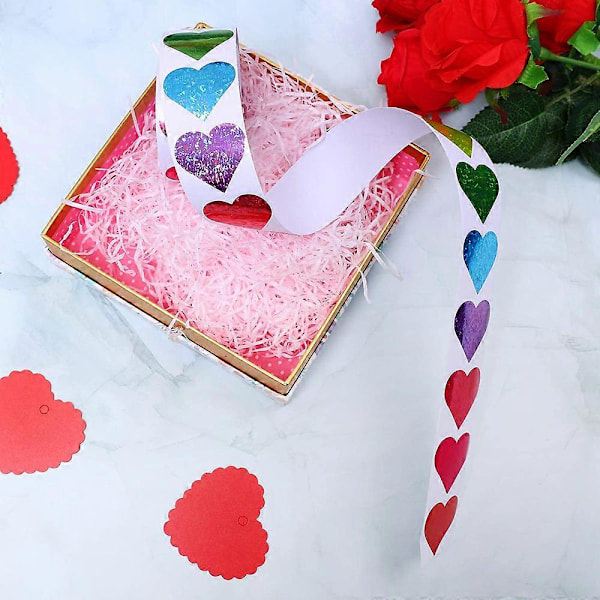 500 stk. glitterhjerte-klistremerker Valentinsdag kjærlighet dekorative klistremerker Valentinsdag dekorasjoner tilbehør