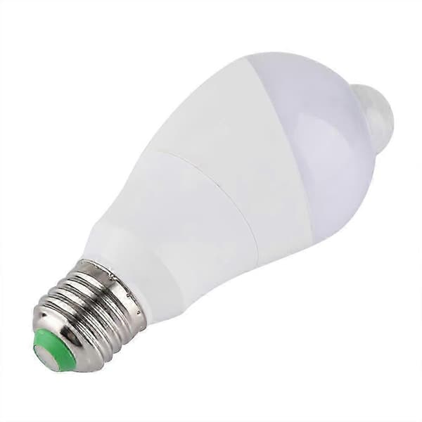 LED-lyspære med bevegelsessensor, 350° roterende sensorhode for gang E27 (varmhvit, 7W)