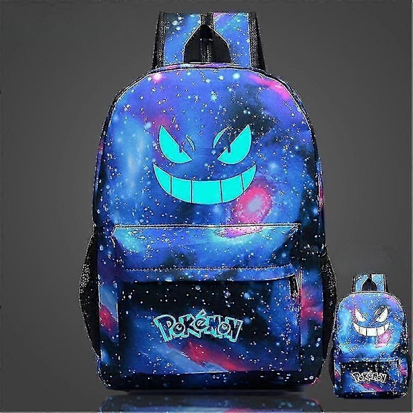 Ny Pokémon Ryggsäck Självlysande Skolväska För Pojkar Flickor Studenter Resväska Vattentät Slitstark Mochilas Starry sky blue