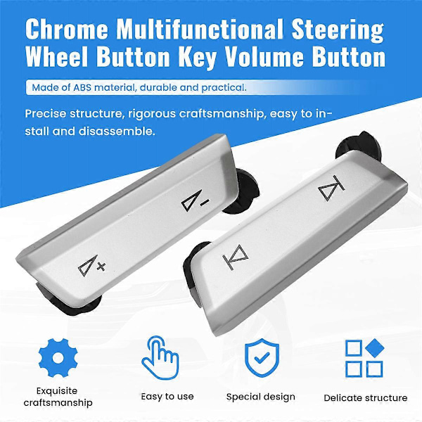 Krom Multifunktionell Rattknapp Volymknapp för Golf 8 MK8 B8 PA T ROC 30D959442J Silver