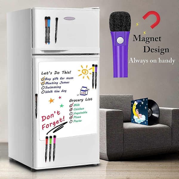 12 Whiteboardpenne, Magnetiske Whiteboardpenne med Viskelæder
