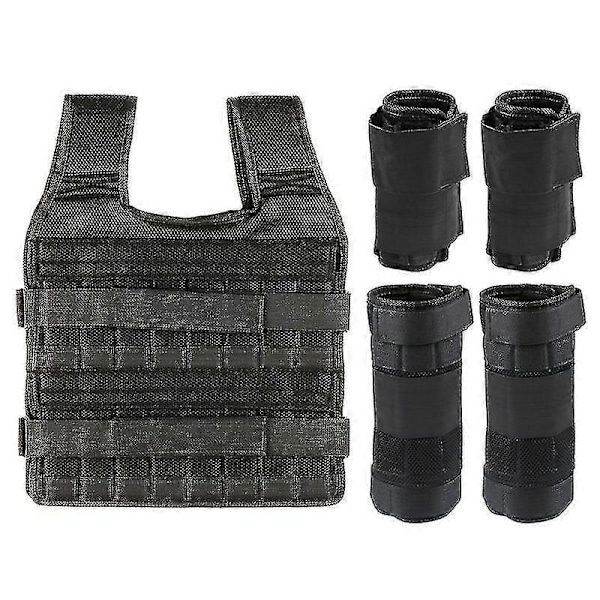Maximal belastning 15kg/35kg Justerbar Viktväst Träningsvikt Belastning Kläder Styrketräning Med 6kg Benvikt 5kg Armvikt (tom) 35kg