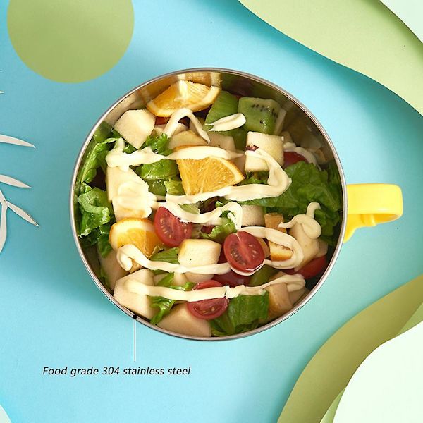 Ankka Ramen Nuudelikeitto Kulho Kansi Söpö Ruostumattomasta Teräksestä Valmistettu Hedelmäkulho 2