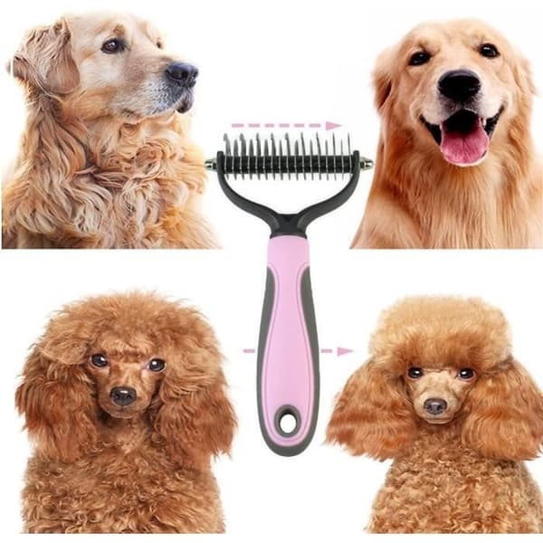 Børste - CLEM Provence - XL - Dobbeltblad - Ergonomisk - Til langhårede hunde og katte