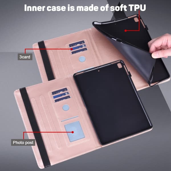 [KK] Compatible with Samsung Compatible with Galaxy Tab A9+ / A11+ Embossed Leather Case with Peacock Pattern Roséguld