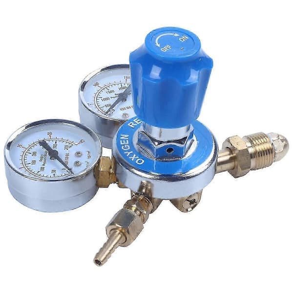 Ilt/acetylen trykregulatorventil med flowmåler, trykreduktion as shown