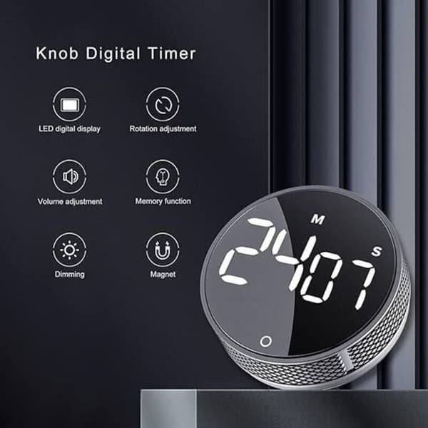 Digital kjøkkentimer, LED nedtellingstimer, for barn og eldre