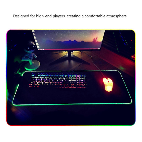 Datormusmatta RGB Matta Bakgrundsbelysning Tangentbordsöverdrag Bord Mause Gaming Musmatta