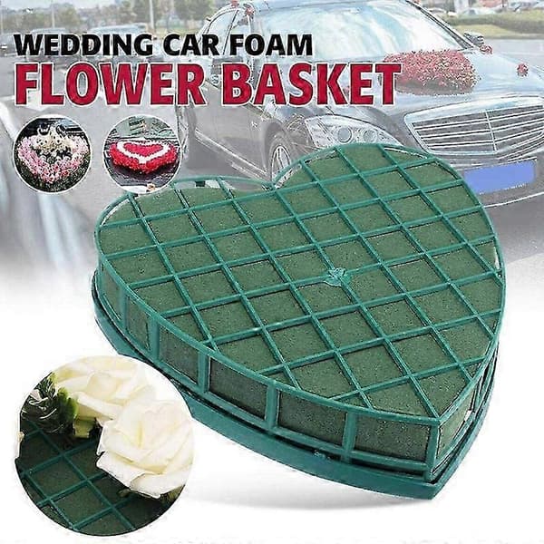 2 Stykker Hjerteformede Blomsterskumholdere til Blomster 52 Foam+plastic