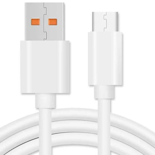 OCIODUAL USB Typ-C-kabel - 2m - 6A snabbladdning - Dataöverföring - Vit