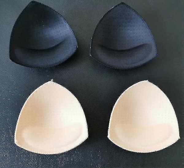 Bikini-indlæg til bh, push-up-indlæg, 3 farver, trekantet form, sort