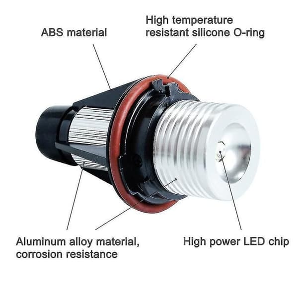 2 LED-polttimon pakkaus malleihin E39, E53, E60, E61, E63, E64, E65, E66, E87, 525i, 530i, Xi, 545i, M5, keltainen