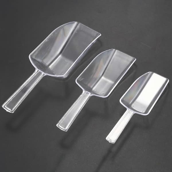 3-delad pallisskrapa formad plastskopa - transparent transparent