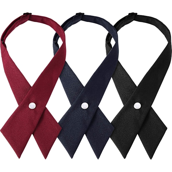 Justerbar Criss-Cross fluga för män och kvinnor, skoluniform, knutna flugor för flickor, fluga för arbete