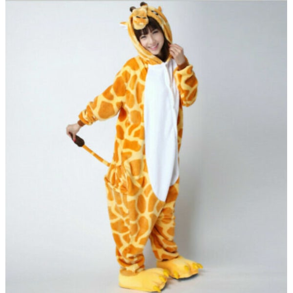 Djurpyjamas Kigurumi Nattkläder Kostymer Vuxen Jumpsuit Outfit V #2 Giraff #2 Giraffe kids XS(3-4Y)