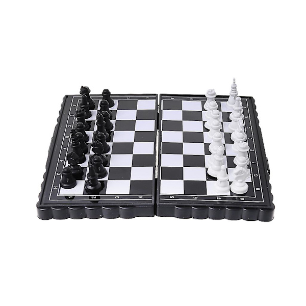 Fällbart schackbräde i miniformat Magnetiskt schackset Resebart Schack i fickformat (FMY)