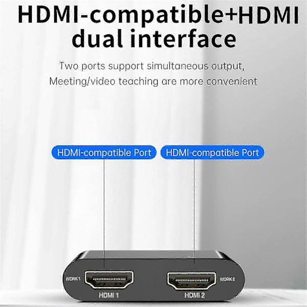 [KK] USB 3.0 till dubbel HDMI-adapter extern video stöder endast Windows Black