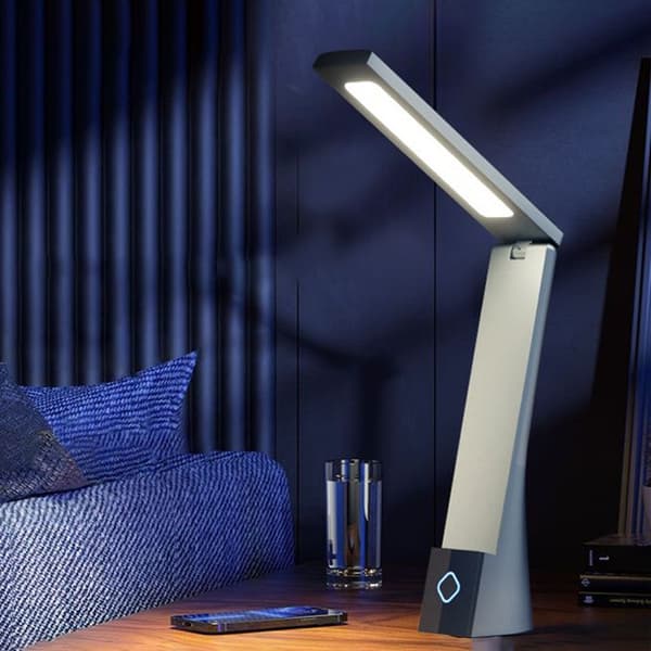 Smart og trendy LED-bordlampe, sammenleggbare bordlamper, øyebeskyttelse, studielampe, svart soverom