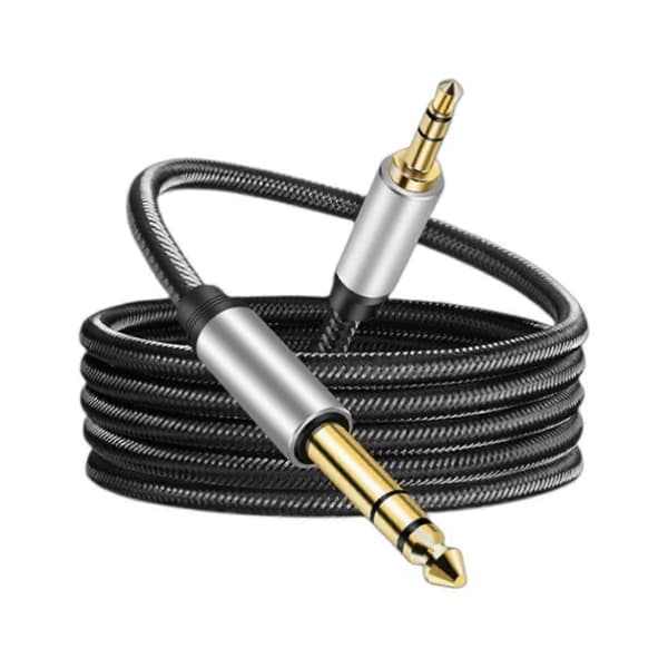 2m 6,35 mm till 3,5 mm Jack Aux-kabel för elektronisk keyboardgitarr
