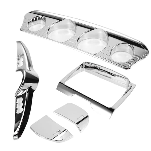 Forkromet frontmåler stereo accent trimdæksel instrumentbræt kontaktpanel sæt til Harley Street Glide Electra FLHT Glide Ultra 14-23 Electroplated silver