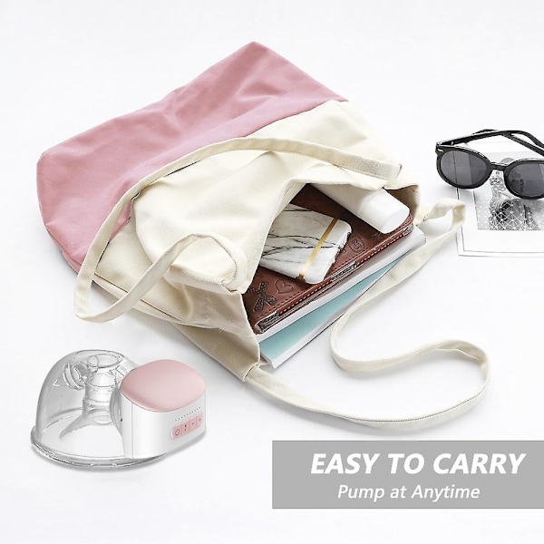 Bebebao P1 Bærbar Brystpumpe Håndfri Elektrisk Enkelt Bærbar Brystkop 8oz/240ml B Pink 1 Set - 24mm