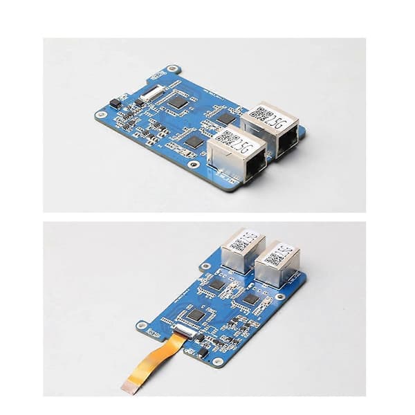 MP2.5GD til Rasbperry Pi 5 PCIE til Dual 2.5G Ethernet HAT RTL8125 Udvidelseskort Support til RPi OS og Blue