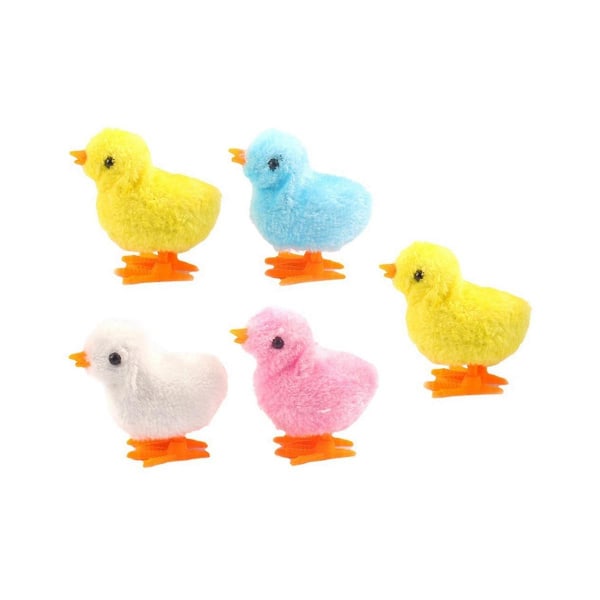 5 st påsk Wind Up Chick Toys Nyhet Hoppa Chicken Gag Plysch Baby Chicks Leksaker Favors Gift Girls