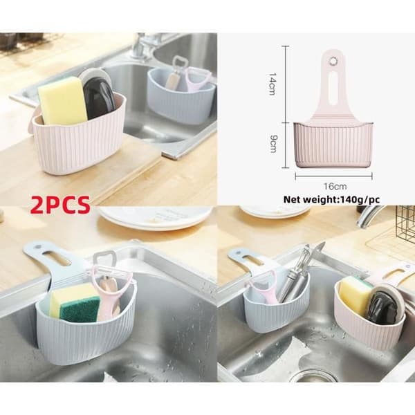 Svampställ - Ej specificerat - 2 st - PVC - Rosa/Blå - Kök/Badrumsvask