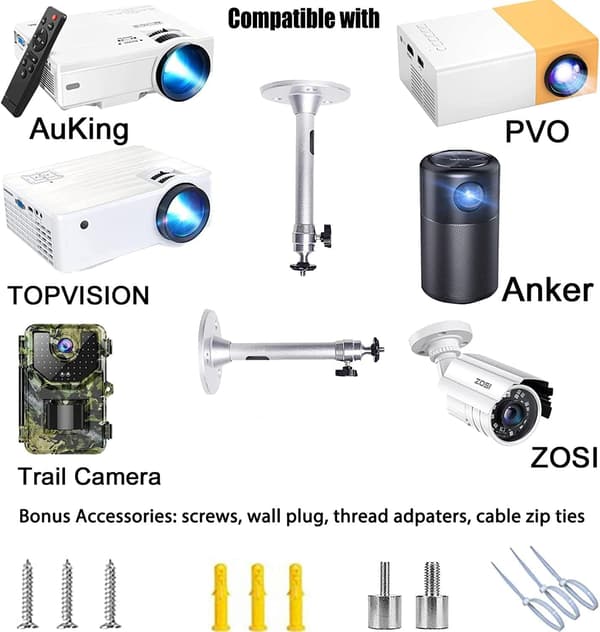[KK] Mini Projector Mount Universal Projector Ceiling and Wall Mount 360° Rotation Projector Stand Compatible with Projectors【jia】