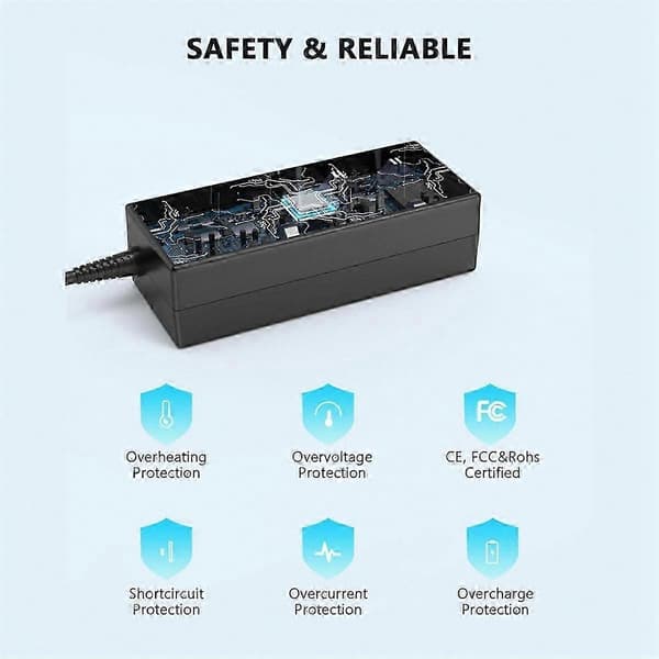 65W 19V 3.42A bærbar AC-adapter til 15,6\" notebooks Black