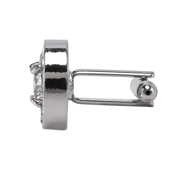 1 par mode diamant manschettknappar manschettknappar dam herr klänning affär bröllop manschettknappar present (vit) White