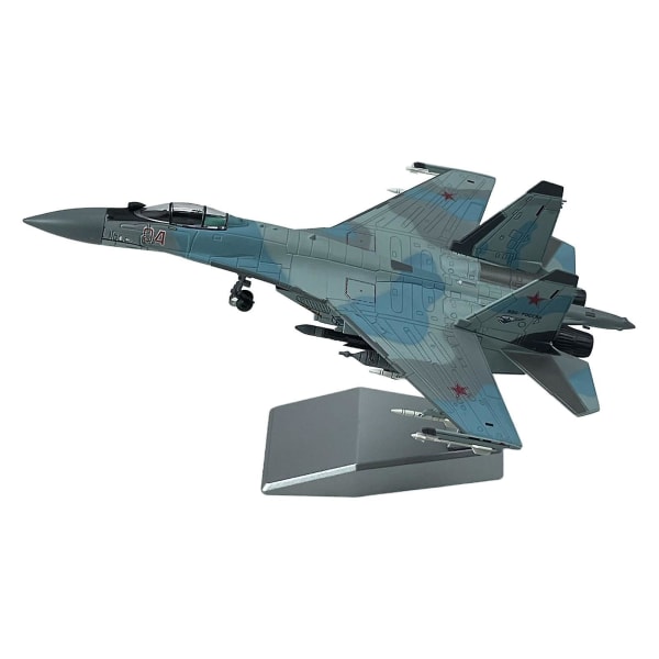 Metall 1/100 Sukhoi Su-35 Fighter Aircraft Model Russian För Hylla Heminredning