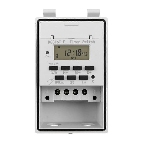 Automatisk digital timerkontakt relæ programmerbar timer controller med udendørs vandtæt boks 220V As Shown