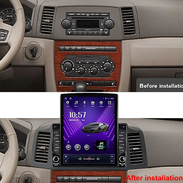 9,7\" Android För Jeep Grand Cherokee 2004 2005-2007 Tesla Typ Bilradio Multimedia Videospelare 4G 8 Core 6+128 with carplay