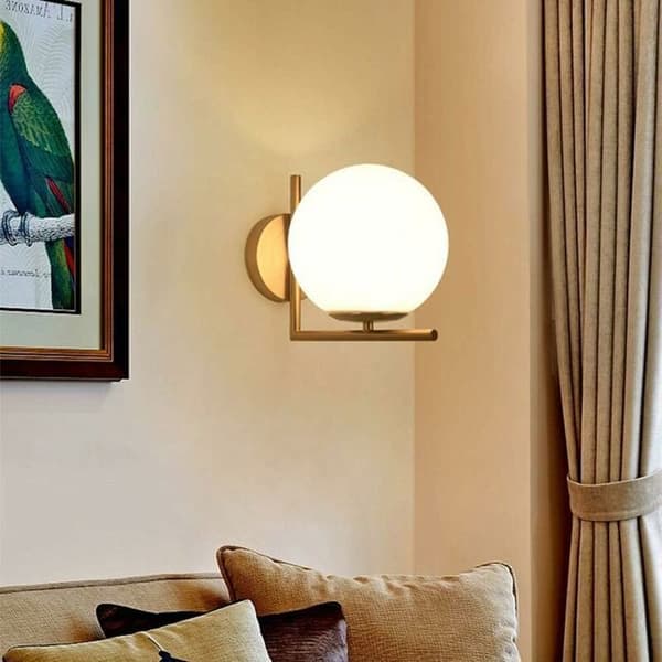 LED-vägglampa - WASDK - Glaskula - Svart - E27 - Modern