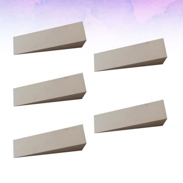 3st 3x10cm - Som visas - Robust dörrstopp i trä, praktiska triangulära kilar, för butik, etc.