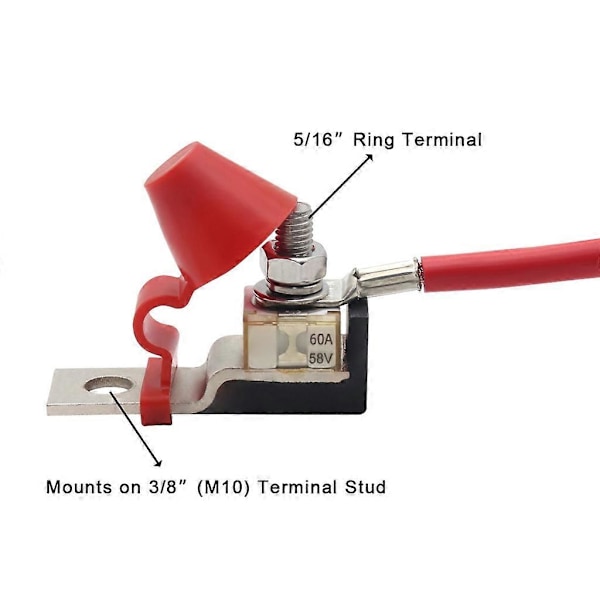 Bay Marine-Supply MRBF Terminal Säkringsblock Kit Kompakt Marin-Klassad Batterisäkring 150A