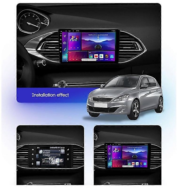 Bilmultimedie til Peugeot 308 T9 308S 2013-2017 Radio Navigation GPS Afspiller Carplay Wifi 4Core 2+32 with carplay