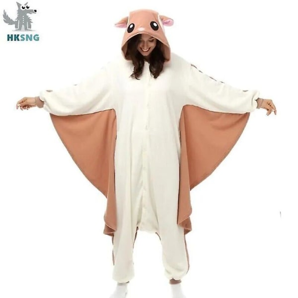 Djur Vuxen Flygande Ekorre Onesie Party Halloween Mus Pyjamas Cosplay Chipmunk Costume Jumpsuit S