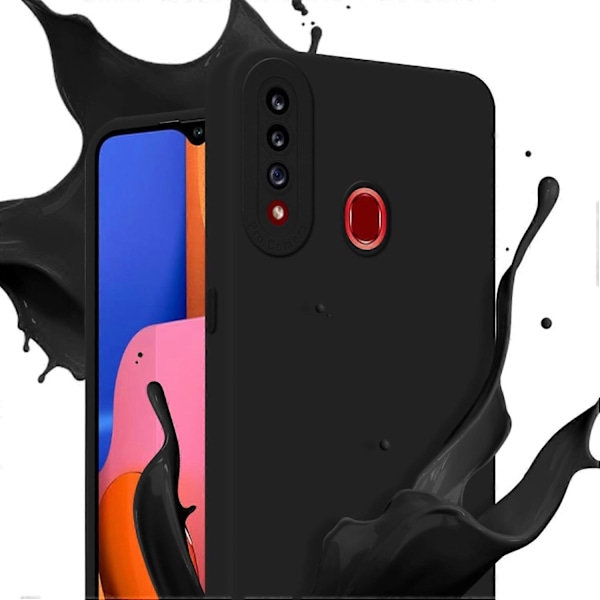 Galaxy A21s Kuori TPU Suojakuori - Matta kamerasuojalla FLUID BLACK Galaxy A21s